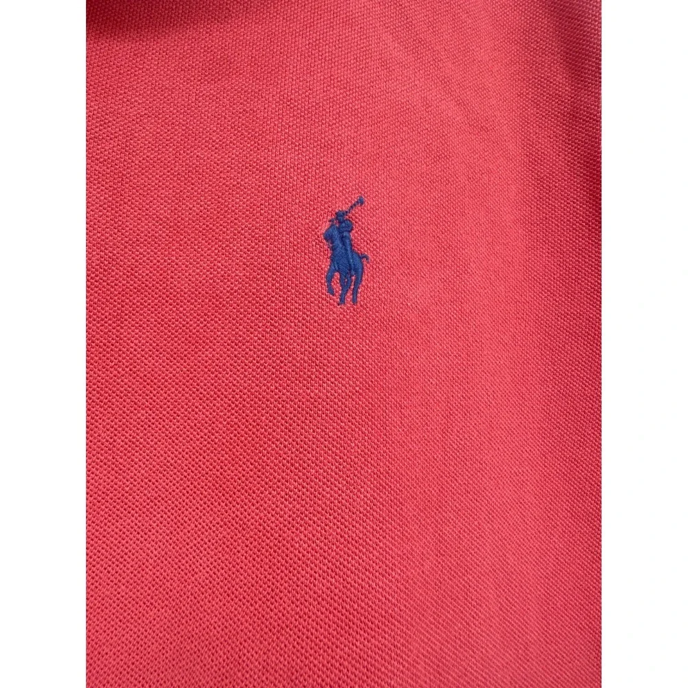 Polo Ralph Lauren Mens XL Custom Slim Fit Short Sleeve Polo Shirt Red Blue Pony